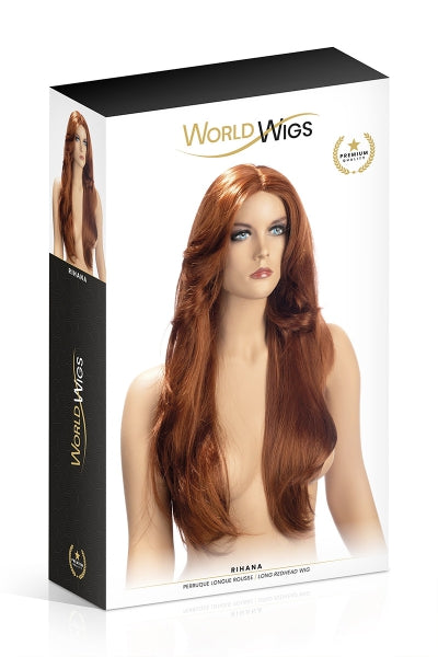Pruik Rihana rood - World Wigs