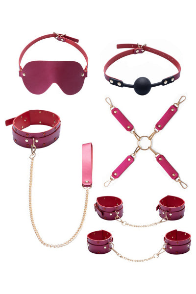 Ensemble 7 pièces Fetish SM rose - Bad Kitty