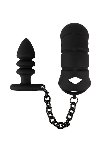 Cage à pénis avec plug anal - Black Velvets