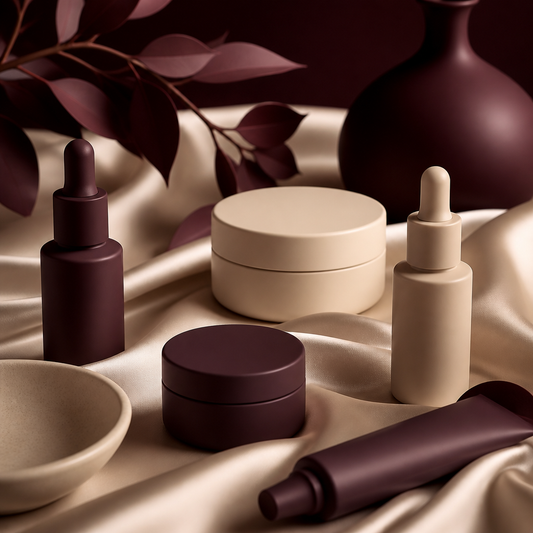 Sélection élégante d'objets mats épurés sur soie crème - Everymiss