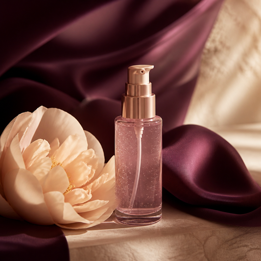 Fleur douce, flacon de gel à base d'eau et soie prune, bien-être apaisant - Everymiss