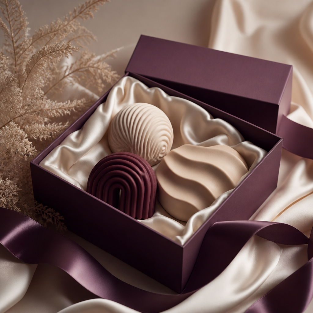 Coffret cadeau élégant avec objets sculpturaux doux sur soie crème, sélection débutant - Everymiss