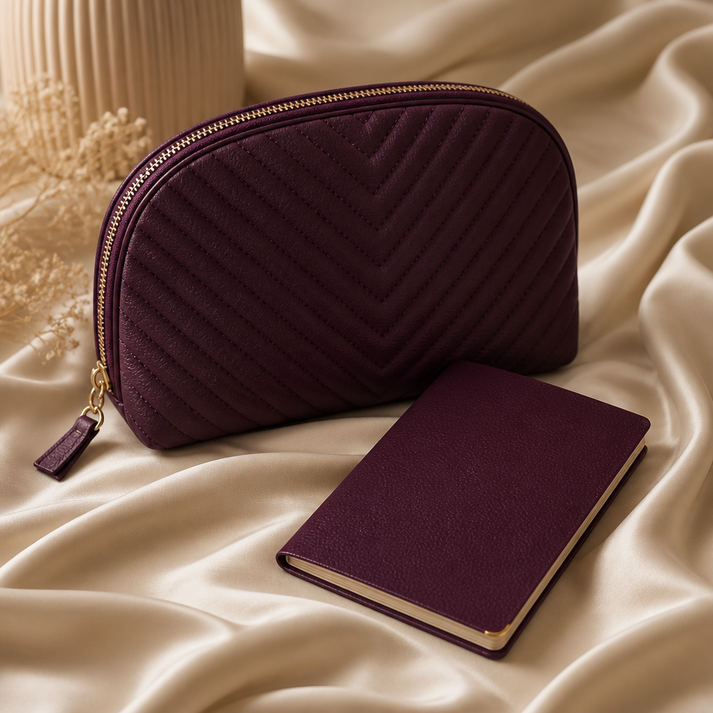 Pochette de voyage élégante et passeport sur soie crème, voyage discret - Everymiss