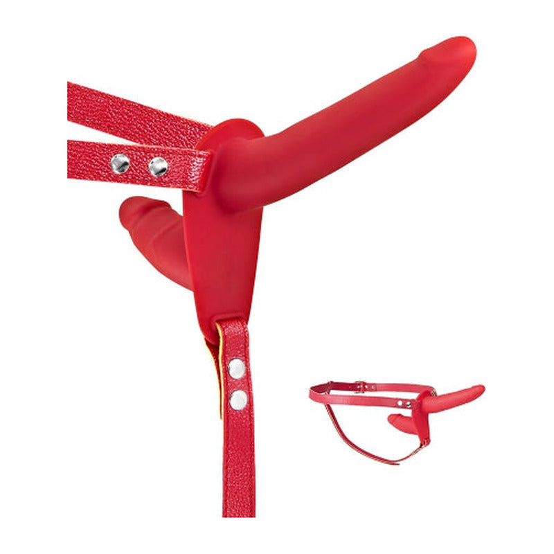 Double gode ceinture rouge - Fetish Tentation