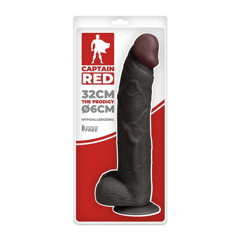Gode XXL Prodigy Black 32 x 6 cm - Captain Red — vue 3