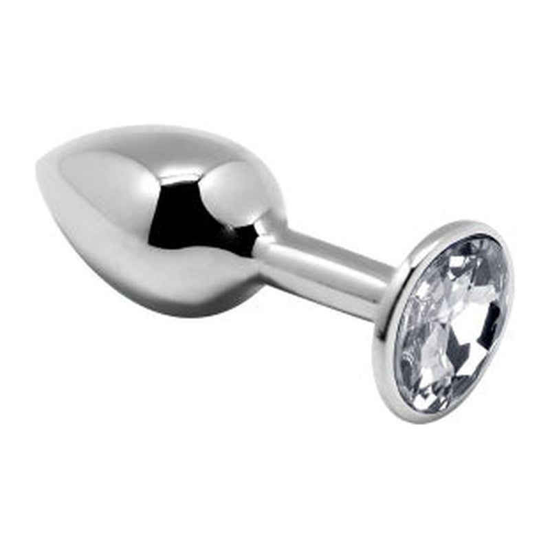 Plug métal bijou transparent M - Alive