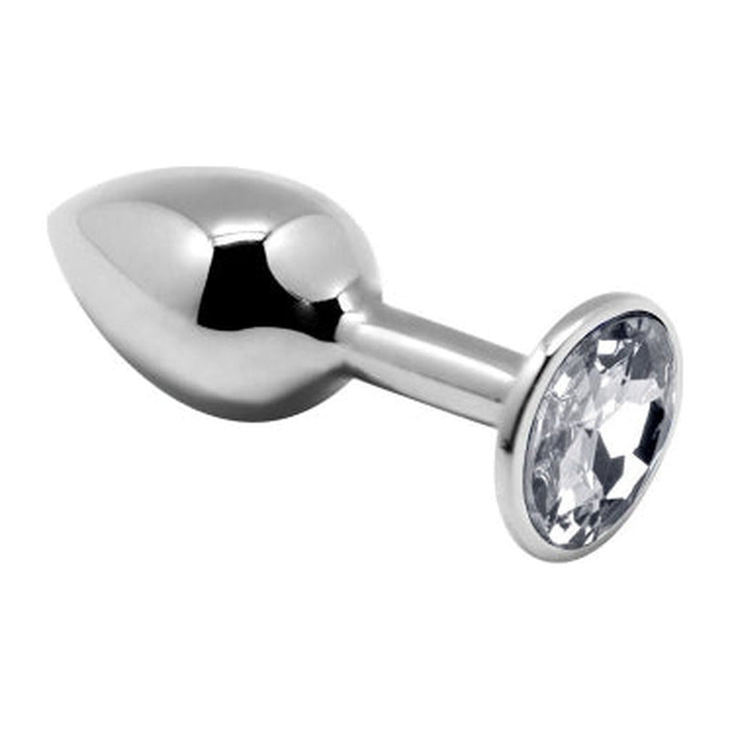 Plug métal bijou transparent L - Alive