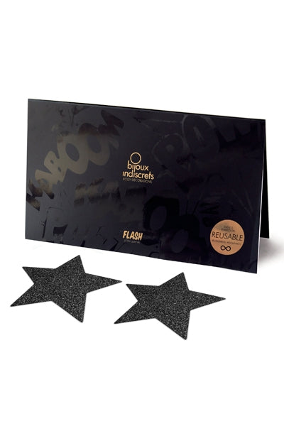 Bijoux de seins Flash Etoile Noir