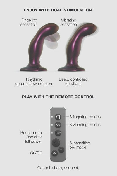 Dildo fingering et vibrant aubergine - Strap On Me