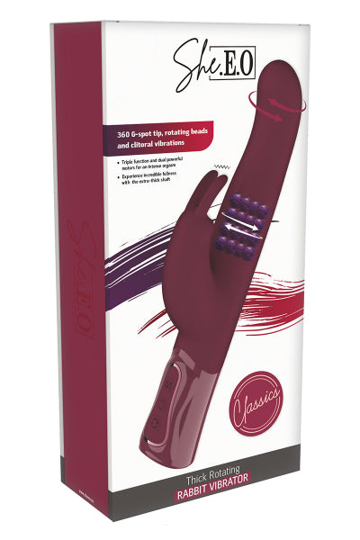 Vibro Rabbit rotatif triple stimulation XXL - She.E.O