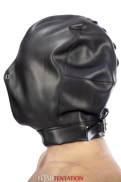 Cagoule BDSM fermée simili cuir - Fetish Tentation