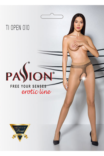 Collants ouverts TI010 20 deniers - beige