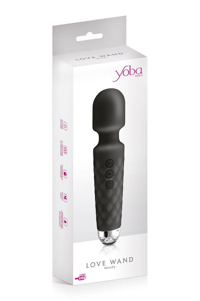 Oplaadbare Love Wand vibrator zwart - Yoba