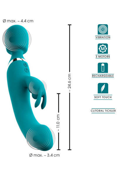 Vibromasseur 3 en 1 Wand et Rabbit - Sweet Smile