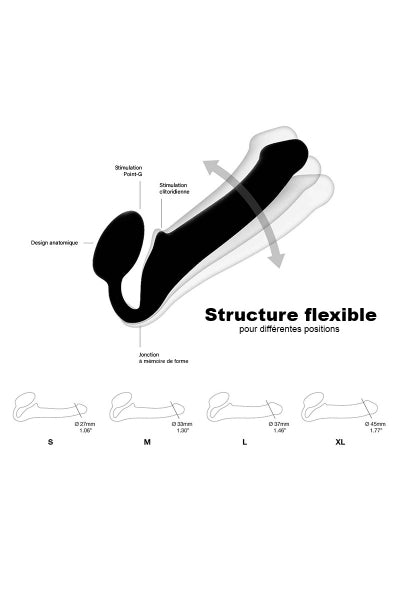 Gode ceinture strap-on noir L