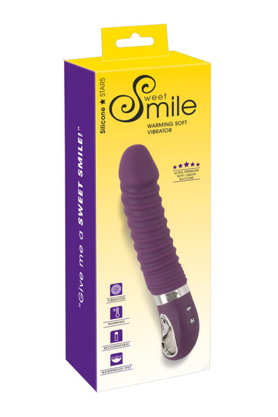 Vibro chauffant rechargeable 23,5 x 4,1 cm - Sweet Smile